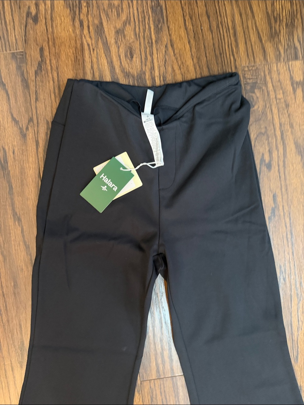 Halara Black Flared High Waist V front Active Pants - Picture 3 of 8